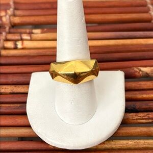 Lia Sophia Geometric Gold Tone Ring Size 9